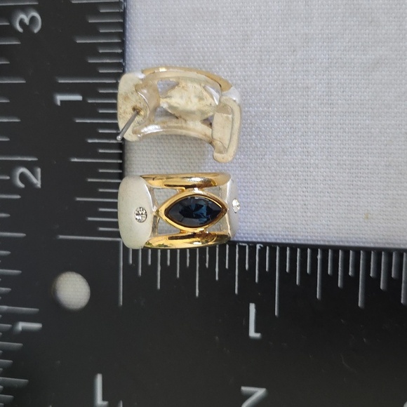 Vintage Gold Half Hoop Earrings - Picture 10 of 10